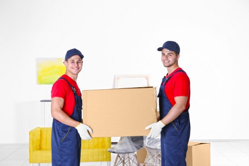 Professional removals and storage service in Hayes with packed boxes