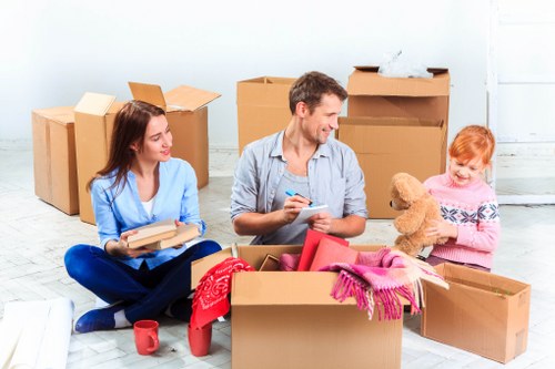 Student storage units and packed boxes in Hayes