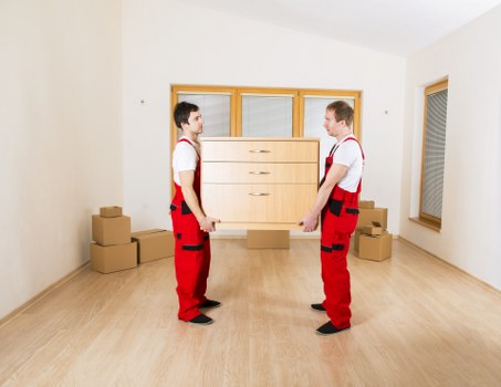Boxes and furniture prepared for a small house move